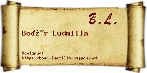 Boár Ludmilla névjegykártya